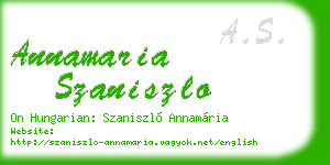 annamaria szaniszlo business card