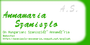 annamaria szaniszlo business card